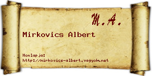 Mirkovics Albert névjegykártya