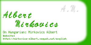 albert mirkovics business card